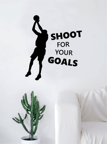Shoot For Your Goals Basketball Wall Decal Quote Vinyl Sticker Decor Bedroom Living Room Teen Kids Nursery Sports NBA Ball is Life Dunk