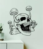 Skull Mushrooms Wall Decal Home Decor Sticker Art Vinyl Bedroom Boys Girls Teen Nature Plants Tattoo Trippy Hippie