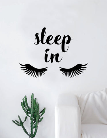Sleep In Eyelashes Beautiful Design Decal Sticker Wall Vinyl Decor Art Eyebrows Make Up Cosmetics Beauty Salon MUA lashes