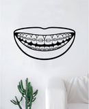 Smile Braces Wall Decal Sticker Vinyl Art Bedroom Room Home Decor Quote Inspirational Dentist Office Teeth