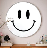 Smiley Face for Mirror Wall Decal Sticker Vinyl Art Wall Bedroom Home Decor Inspirational Motivational Girls Teen Beauty Lashes Brows Make Up Cute Trendy Happy Smile Funny