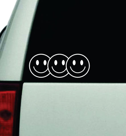 Smiley Faces Car Decal Truck Window Windshield Rearview JDM Bumper Sticker Vinyl Quote Boy Girls Funny Mom Milf Women Trendy Cute Aesthetic Bestie