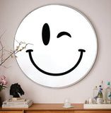 Smiley Face Wink for Mirror Wall Decal Sticker Vinyl Art Wall Bedroom Home Decor Inspirational Motivational Girls Teen Beauty Eyelashes Brows Make Up Cute Trendy Happy Smile Funny Aesthetic Vanity Women