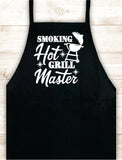 Smoking Hot Grill Master Apron Heat Press Vinyl Bbq Barbeque Cook Grill Chef Bake Food Kitchen Funny Gift Men Women Dad Mom Family Cookout