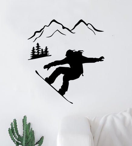 Snowboarder V4 Wall Decal Home Decor Art Sticker Vinyl Bedroom Boy Girl Teen Sports Snowboard Winter Mountains Snow