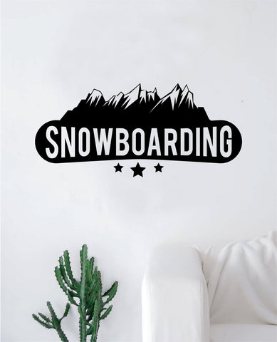 Snowboarding Wall Decal Sticker Bedroom Room Art Vinyl Home Decor Teen Sports Snow Board Travel Mountains Adventure