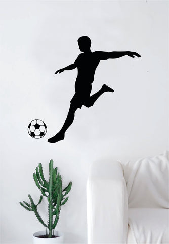 Soccer Player Silhouette V2 Decal Sticker Wall Vinyl Art Decor Home Bedroom Sports Futbol World Cup FIFA Teen Kids Baby Nursery