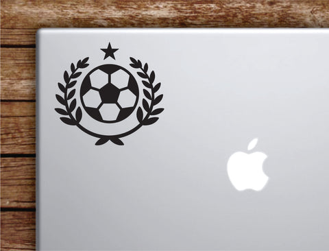 Soccer Ball Star Laptop Wall Decal Sticker Vinyl Art Quote Macbook Apple Decor Car Window Truck Teen Inspirational Girls Sports Fifa Futbol