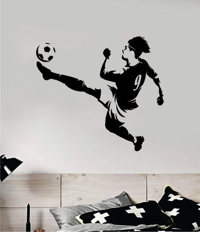 Soccer Player V3 Wall Decal Sticker Vinyl Art Bedroom Room Home Decor Quote Kids Teen Baby Boy Girl Sports Futbol Fifa World Cup