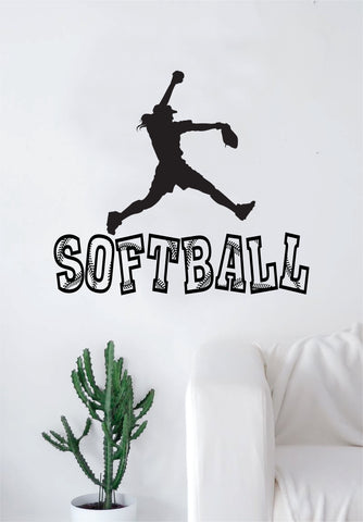 Softball Pitcher Quote Decal Sticker Vinyl Wall Room Decor Decoration Art Family Home Sports Girls Teen Baseball
