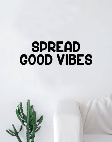 Spread Good Vibes Quote Decal Sticker Wall Vinyl Art Decor Bedroom Living Room Namaste Yoga Mandala Om Meditate Zen Buddha Lotus Positive Happy Smile
