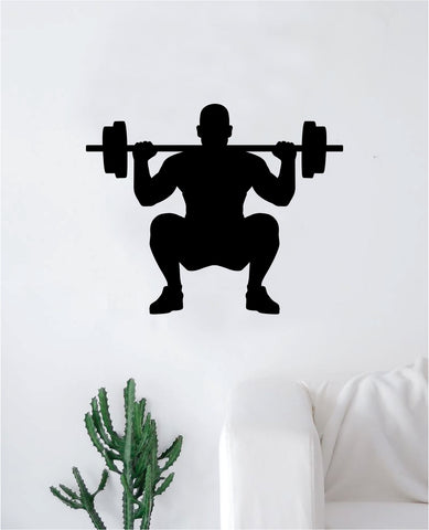 Squat Decal Sticker Wall Vinyl Art Wall Bedroom Room Decor Motivational Inspirational Teen Sports Gym Fitness