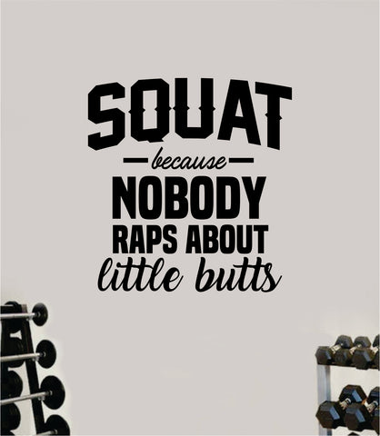 Squat Because V2 Wall Decal Sticker Vinyl Art Wall Bedroom Home Decor Inspirational Motivational Teen Sports Gym Fitness Girls Train Beast Booty Butts Rap Funny