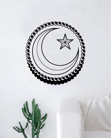 Star Crescent Moon Decal Sticker Wall Vinyl Art Home Decor Inspirational Kids Nursery Teen Religious