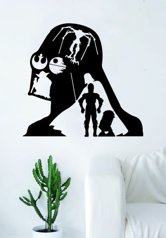 Star Wars Collage Quote Decal Sticker Wall Vinyl Decor Art Room Teen Kids Movies Darth Vader Yoda R2D2 C3P0 Jedi Dark Side
