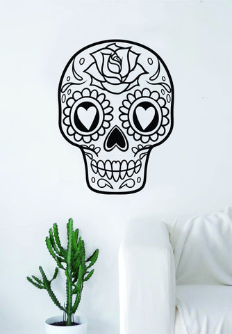 Sugar Skull V13 Art Wall Decal Sticker Vinyl Living Room Bedroom Decor Teen Day of the Dead Rose