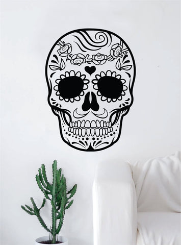 Sugar Skull V15 Art Wall Decal Sticker Vinyl Living Room Bedroom Decor Teen Day of the Dead Rose