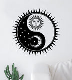 Sun Moon Yin Yang Wall Decal Sticker Home Decor Vinyl Art Bedroom Teen Inspirational Boy Girl Teen Yoga Namaste Meditate