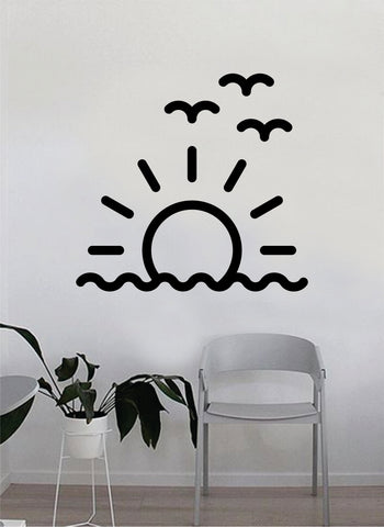 Sunset Sunrise Wall Decal Sticker Bedroom Home Room Art Vinyl Inspirational Teen Baby Nursery Sun Nature Beautiful Birds