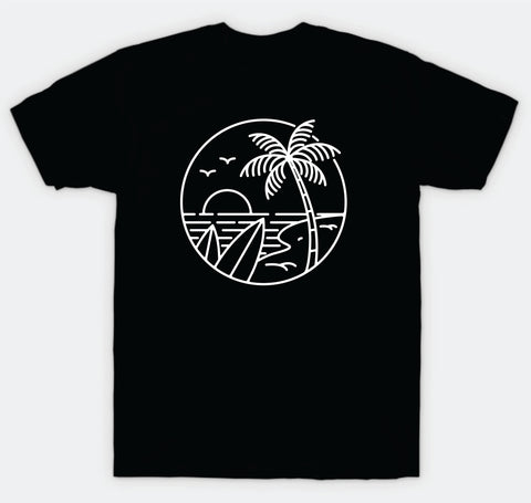 Surf Beach Circle T-Shirt Tee Shirt Vinyl Heat Press Custom Quote Teen Kids Boy Girl Tshirt Sports Ocean Inspirational