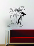 Surfboards Beach Scene Palm Trees Decal Sticker Wall Vinyl Art Decor Home Ocean Surfer Surf Sports Summer