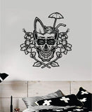 Surf Skull V3 Art Wall Decal Sticker Vinyl Room Bedroom Home Decor Teen Day of the Dead Zombie Sugarskull Sports Beach Tattoo