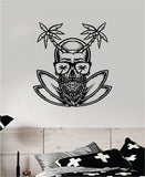 Surf Skull V5 Art Wall Decal Sticker Vinyl Room Bedroom Home Decor Teen Day of the Dead Zombie Sugarskull Sports Beach Tattoo
