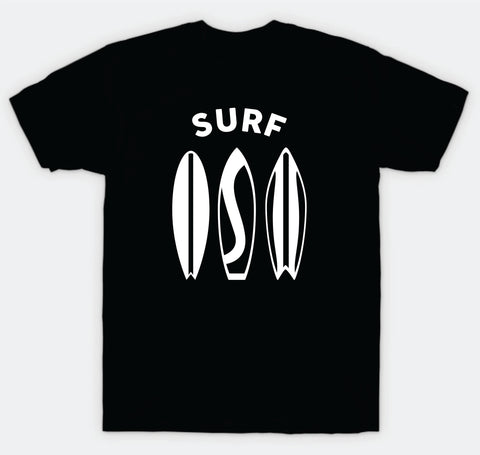 Surf Surfboards Beach T-Shirt Tee Shirt Vinyl Heat Press Custom Quote Teen Kids Boy Girl Tshirt Sports Ocean Inspirational