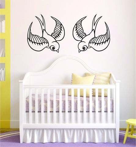 Swallows Birds Wall Decal Sticker Room Art Vinyl Beautiful Animal Nature Cute Baby Nursery