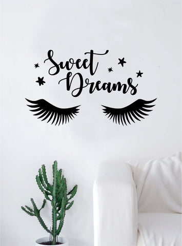 Sweet Dreams Eyelashes Beautiful Design Decal Sticker Wall Vinyl Decor Art Eyebrows Make Up Cosmetics Beauty Salon MUA lashes