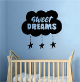Sweet Dreams Quote Wall Decal Sticker Vinyl Art Bedroom Decor Baby Nursery Playroom Kids Stars Son Daugher