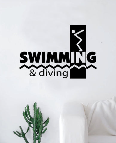 Swimming and Diving Decal Sticker Room Bedroom Wall Vinyl Art Decor Girl Boy Teen Kids Sports Pool Ocean Beach Swim