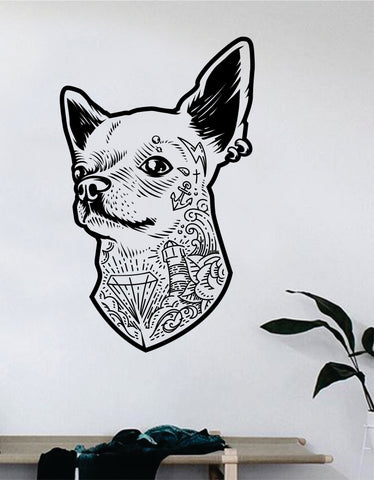Tattoo Chihuahua Dog Wall Decal Sticker Room Bedroom Art Vinyl Decor Decoration Teen Animal Puppy Adopt Rescue