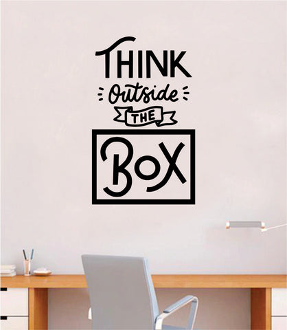 Think Outside the Box V2 Wall Decal Sticker Home Decor Vinyl Art Bedroom Teen Inspirational Quote Cute School Nursery Baby Kids Science