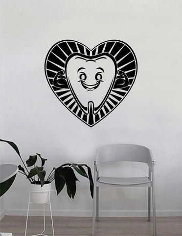 Tooth Heart Dentist Dental Quote Wall Decal Sticker Room Bedroom Art Vinyl Inspirational Decor Motivational Inspirational Office