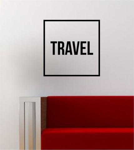 Travel Simple Square Design Quote Adventure Wanderlust Wall Decal Sticker Vinyl Art Home Decor Decoration