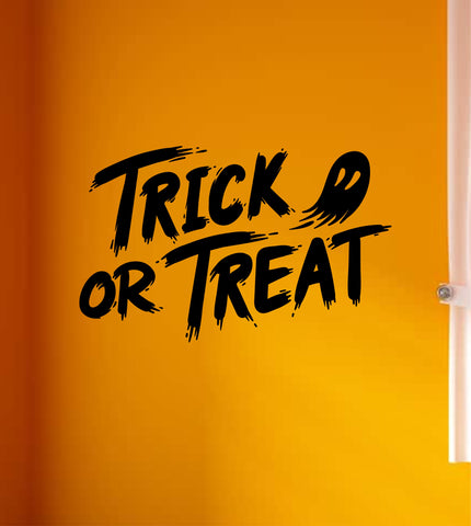 Trick or Treat V2 Wall Decal Home Decor Vinyl Art Sticker Holiday October Halloween Pumpkin Witch Ghost Scary Skull Kids Boy Girl Family