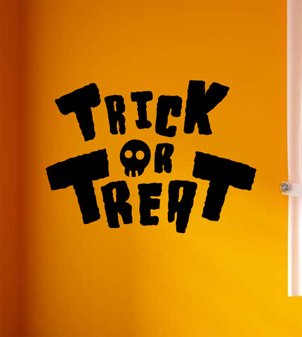Trick or Treat Wall Decal Home Decor Vinyl Art Sticker Holiday October Halloween Pumpkin Witch Ghost Scary Skull Kids Boy Girl Family