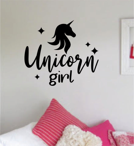 Unicorn Girl Wall Decal Sticker Vinyl Room Decor Art Bedroom Cute Magical Horse Teen Baby Nursery