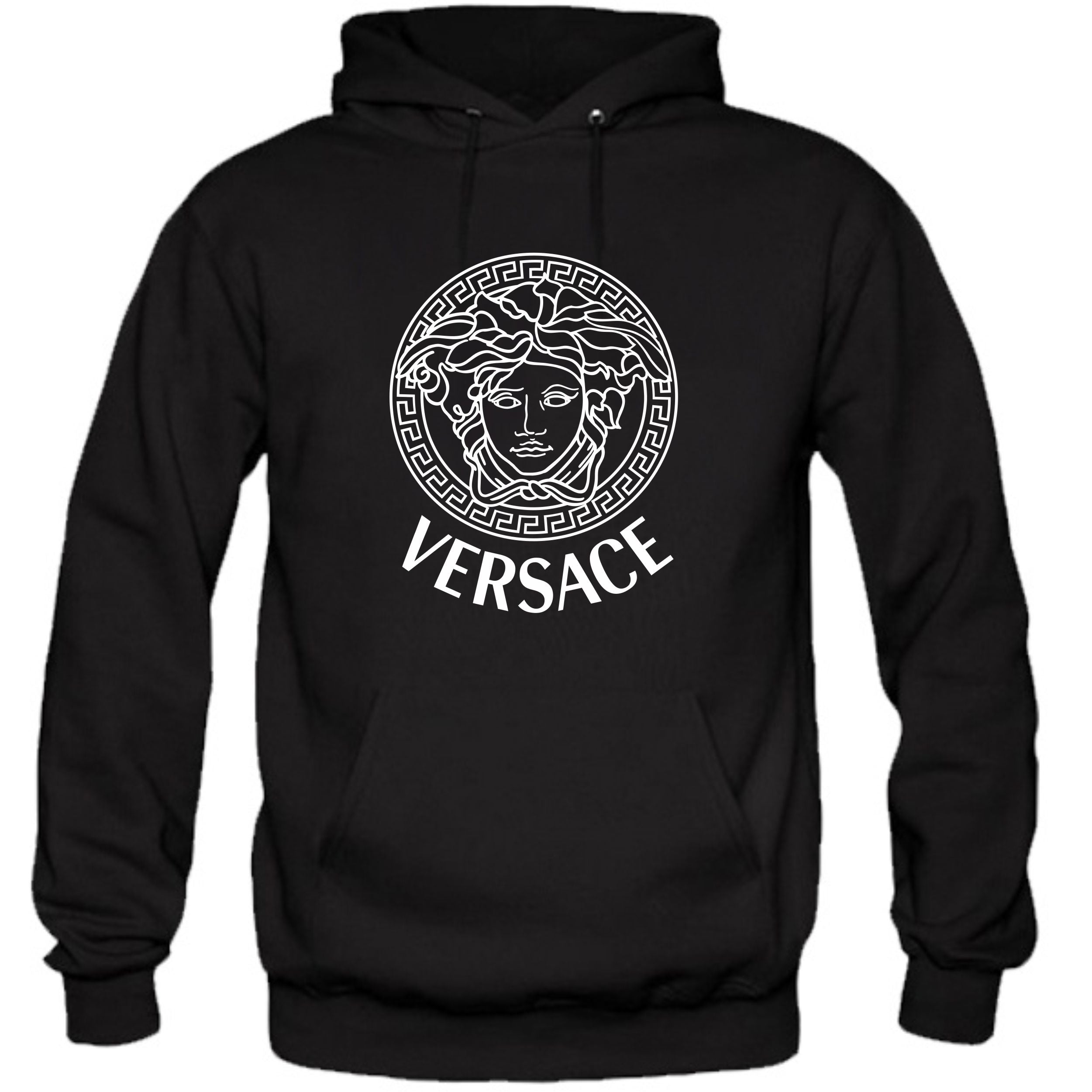 パーカー・フーディ VERSACE SS25 Logo print sweatshirt (10187941A13526 2B510) Versace logo-print Cotton Hoodie | Black | FARFETCH CZ