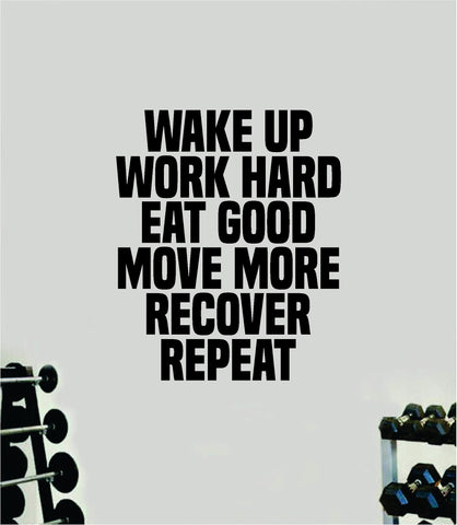 Wake Up Work Hard V2 Quote Wall Decal Sticker Vinyl Art Home Decor Bedroom Inspirational Motivational Gym Fitness Health Exercise Lift Weights Beast