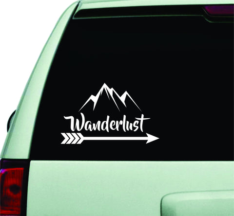 Wanderlust Car Decal Adventure Awaits Quote Design Sticker Wall Vinyl Art Words Decor JDM Travel Mountains