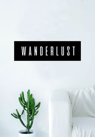 Wanderlust Rectangle Wall Decal Sticker Vinyl Art Bedroom Living Room Decor Quote Travel Explore Adventure