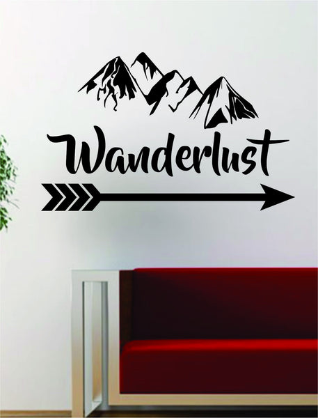 Wanderlust Quote Adventure Mountains Arrow Decal Sticker Wall Vinyl Ar ...