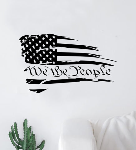 We The People Distressed American Flag Wall Decal Home Decor Art Sticker Vinyl Bedroom Boy Girl Teen USA America