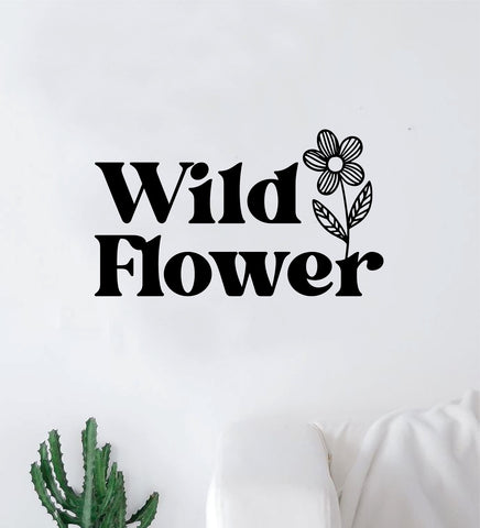 Wild Flower Wall Decal Sticker Vinyl Home Decor Bedroom Art Girls Nature Plants Adventure Cute Inspirational