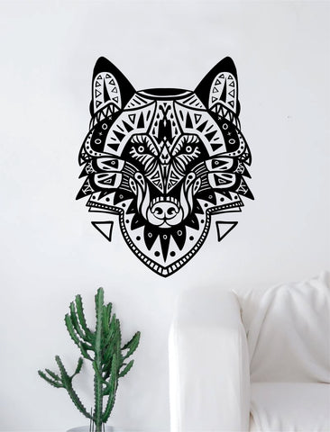 Wolf Face Boho Decal Sticker Wall Vinyl Art Home Decor Teen Beautiful Animals