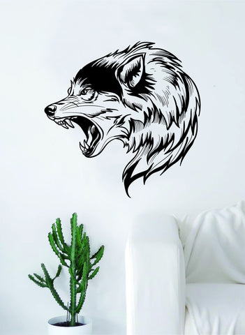 Wolf V5 Animal Design Decal Sticker Wall Vinyl Art Home Room Decor Dog Moon