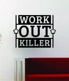 Work Out K Fitness Gym Design Quote Decal Sticker Wall Vinyl Art Words Decor Weight Dumbbell Inspirational