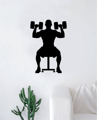 Working Out Decal Sticker Wall Vinyl Art Wall Bedroom Room Decor Motivational Inspirational Teen Sports Gym Fitness